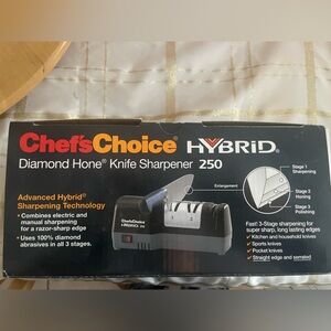 Hybrid Diamond Hone Knife Sharpener - Black and Silver